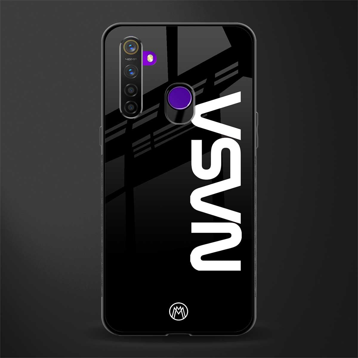 nasa black glass case for realme 5 pro image