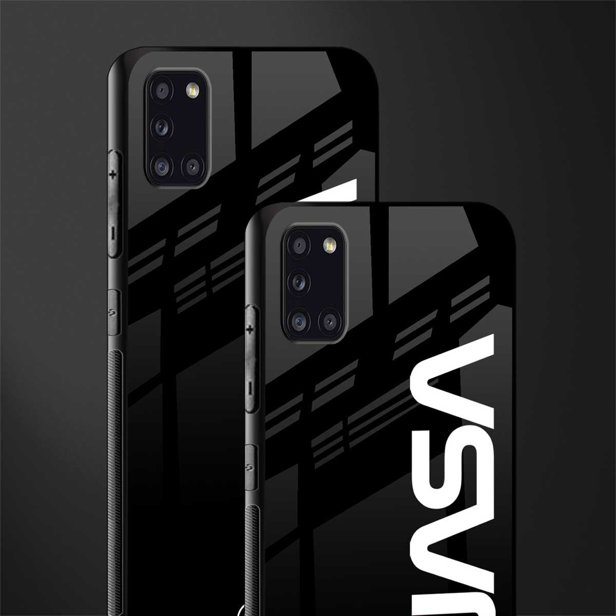 nasa black glass case for samsung galaxy a31 image-2