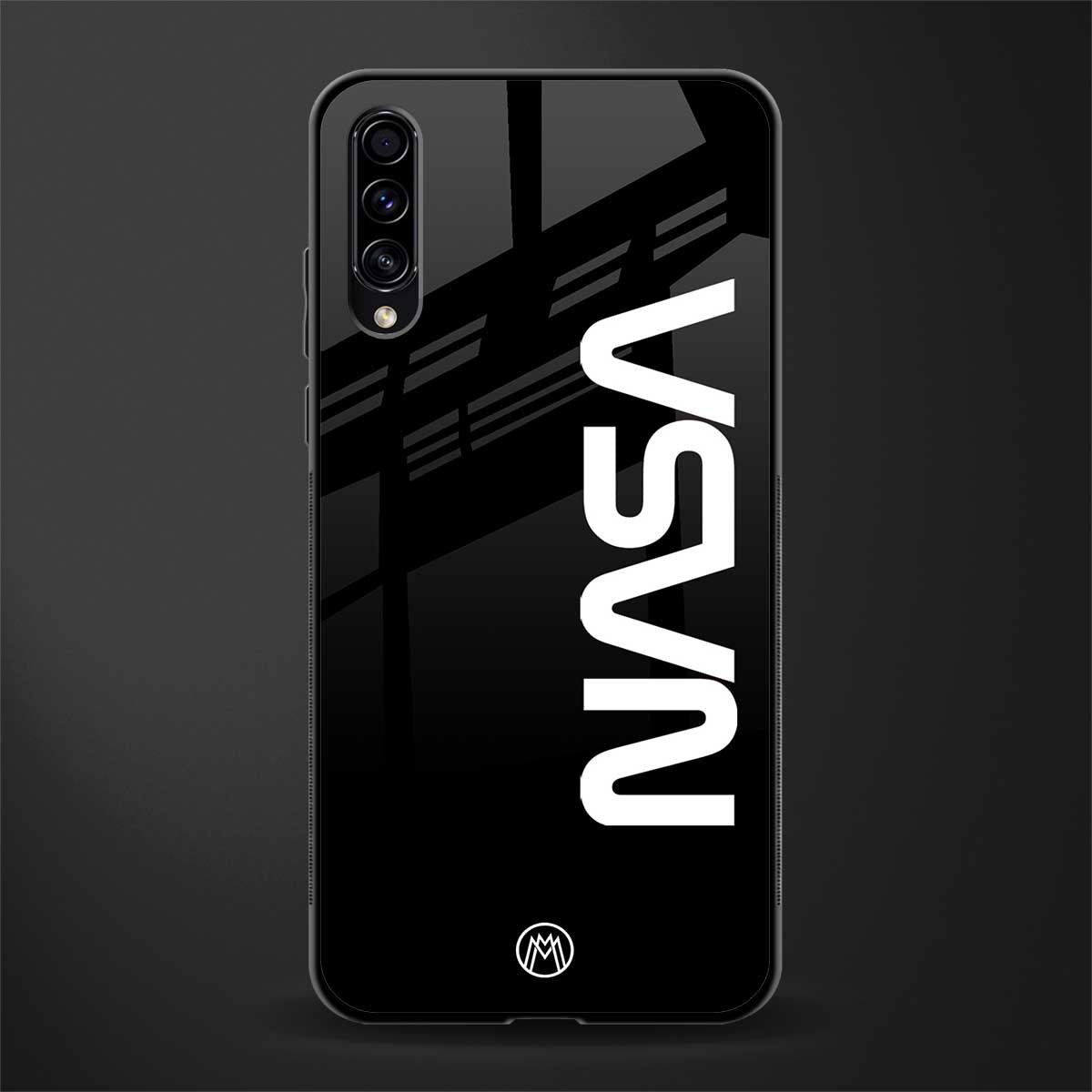 nasa black glass case for samsung galaxy a30s image