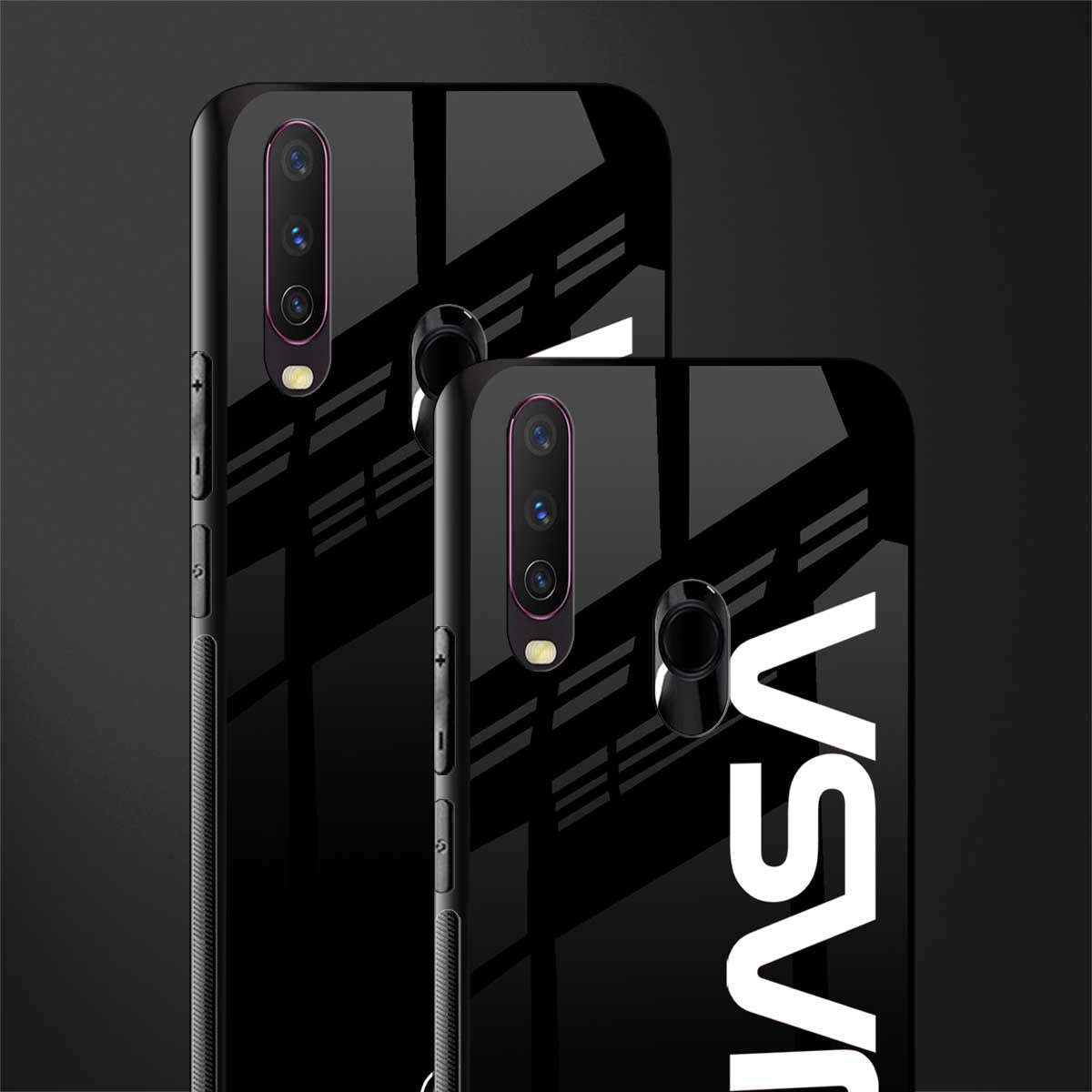 nasa black glass case for vivo y12 image-2