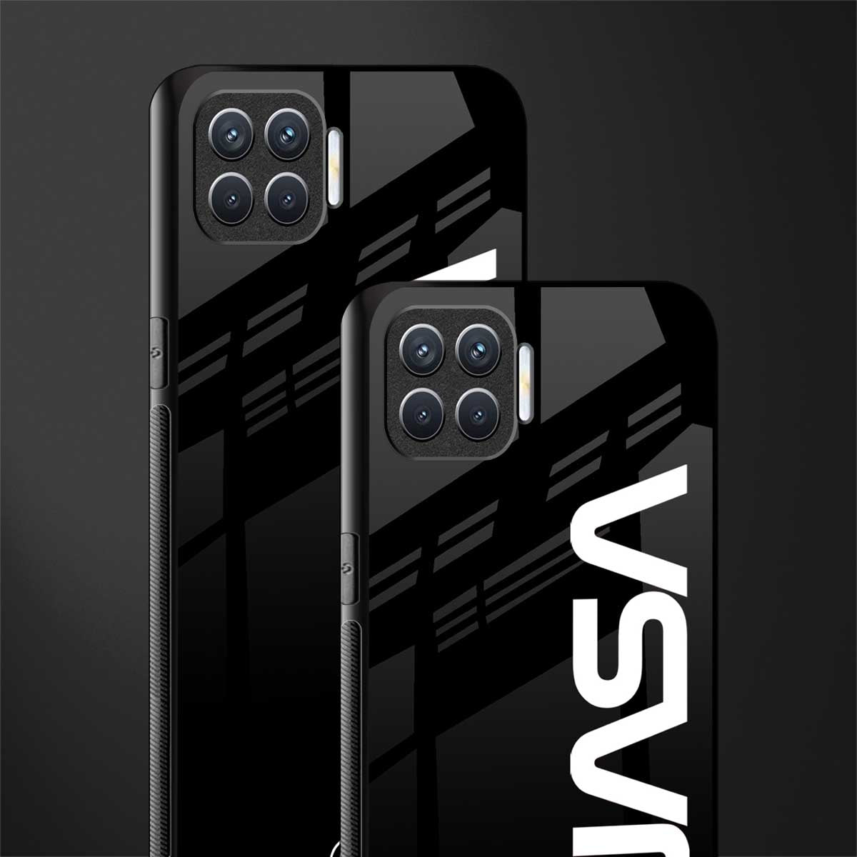 nasa black glass case for oppo f17 pro image-2