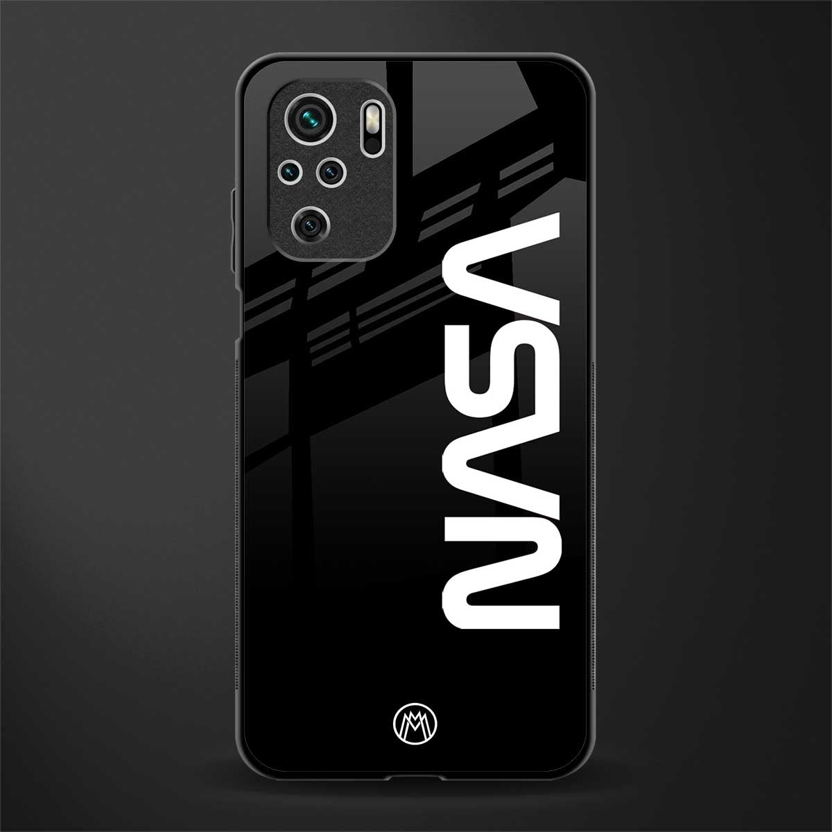 nasa black glass case for redmi note 10 image
