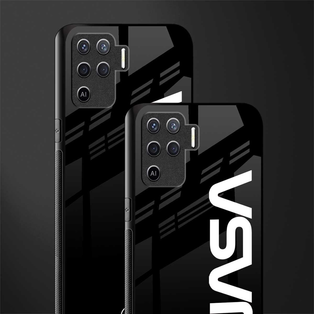 nasa black glass case for oppo f19 pro image-2