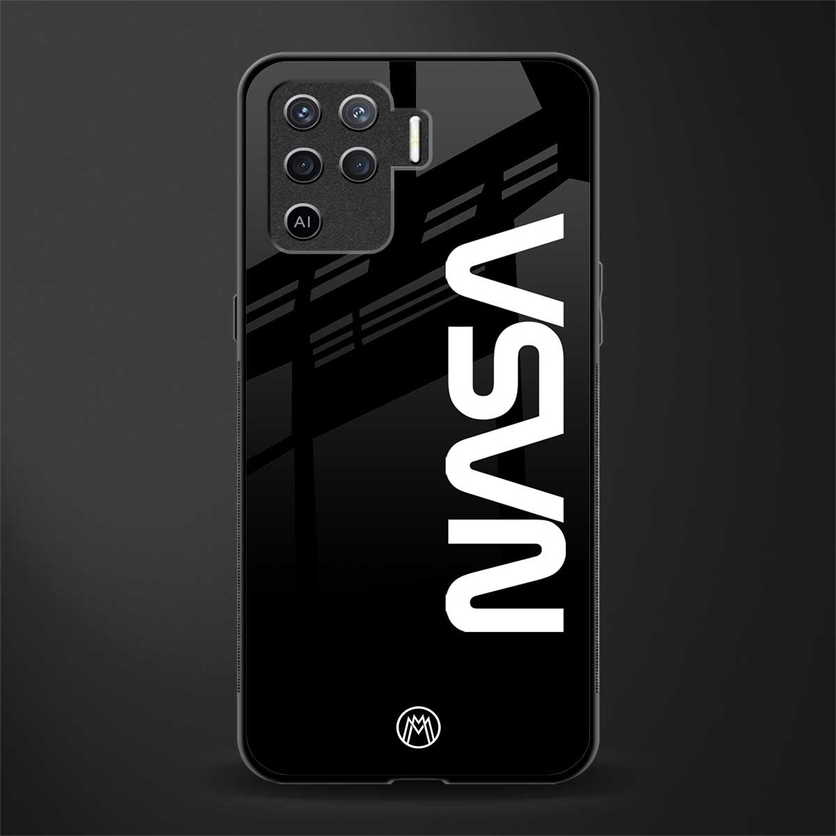 nasa black glass case for oppo f19 pro image