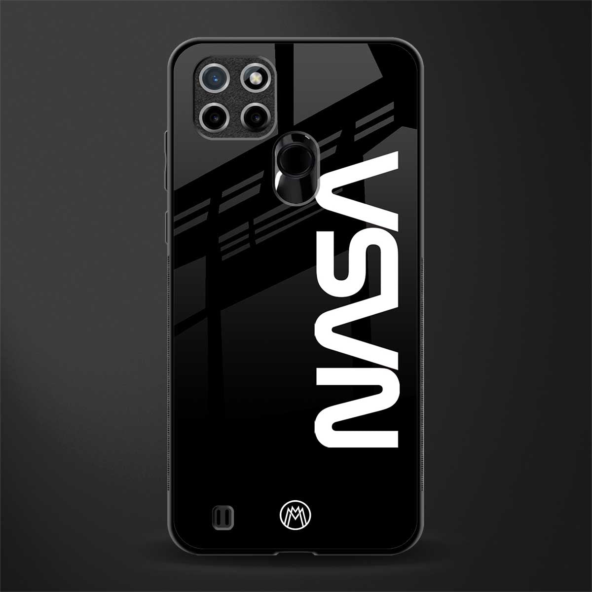 nasa black glass case for realme c21 image