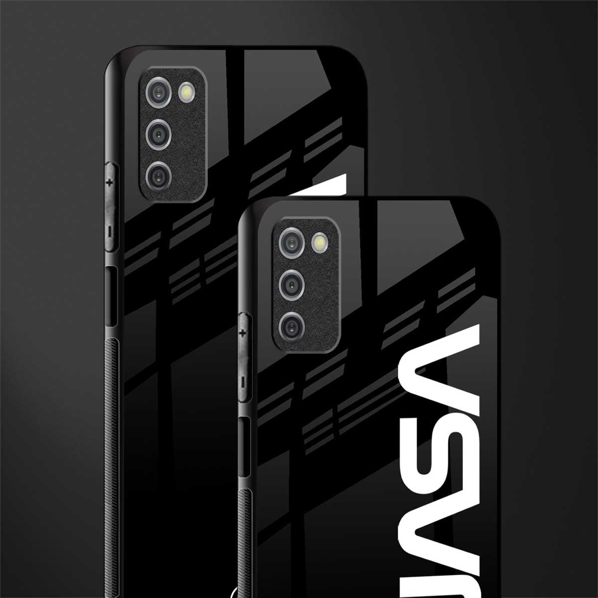 nasa black glass case for samsung galaxy a03s image-2