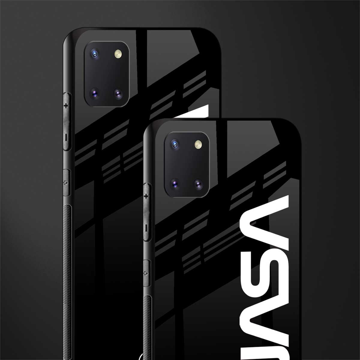 nasa black glass case for samsung a81 image-2