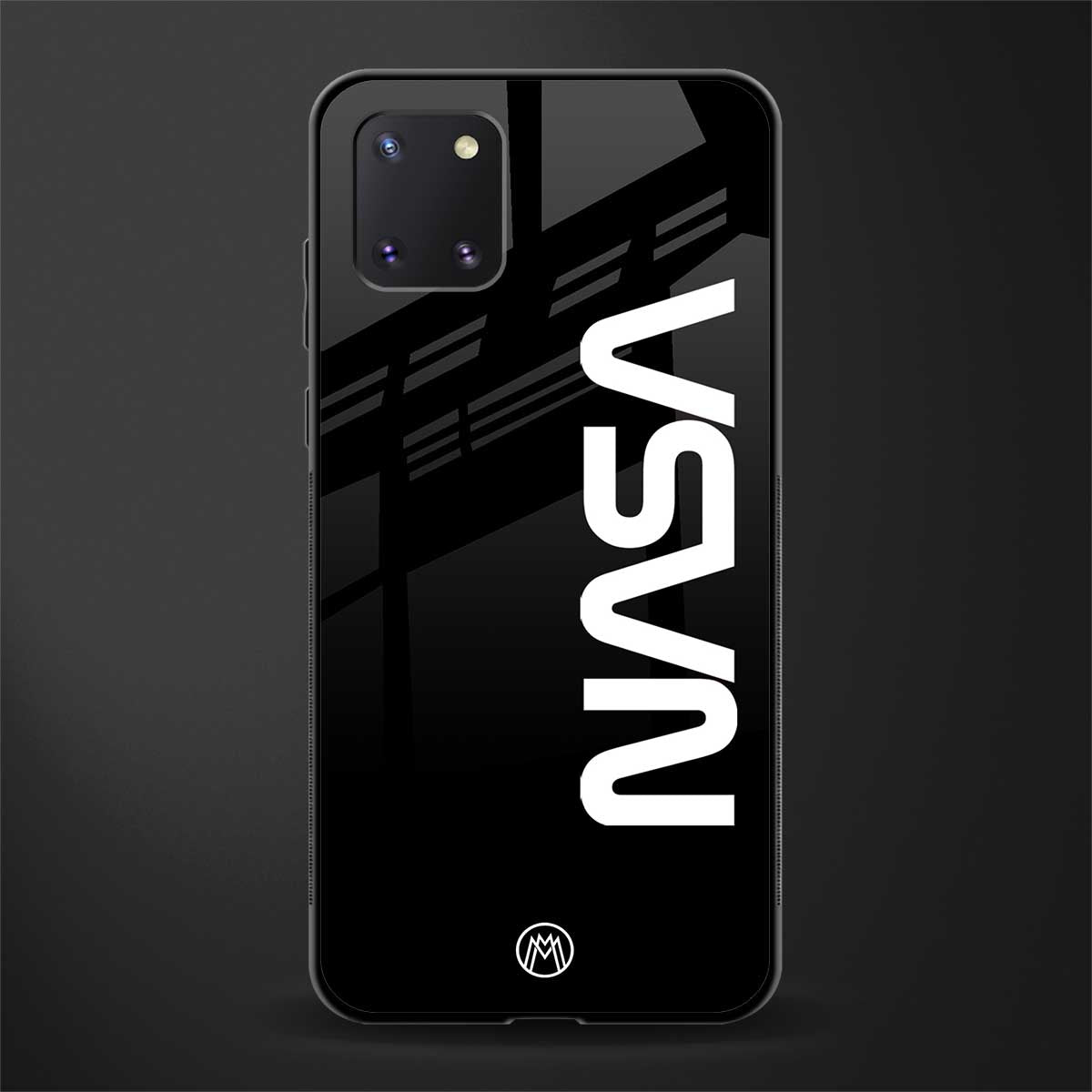 nasa black glass case for samsung a81 image