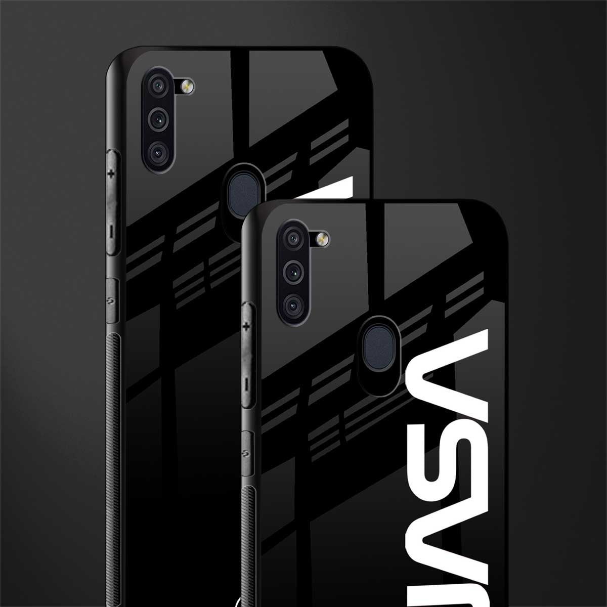 nasa black glass case for samsung galaxy m11 image-2