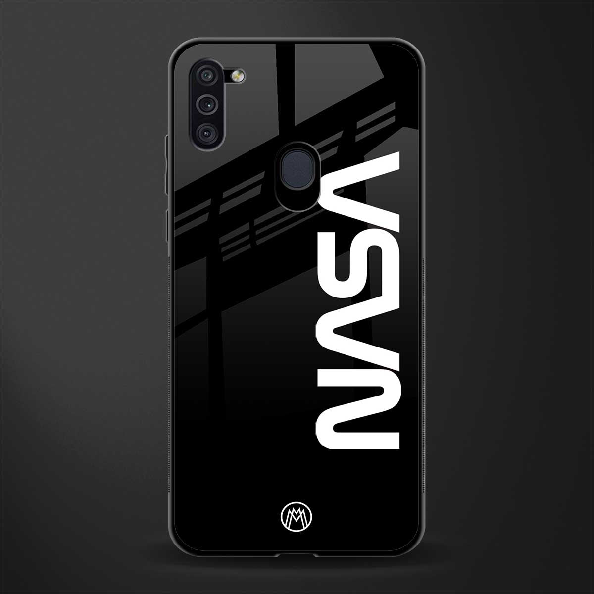 nasa black glass case for samsung galaxy m11 image
