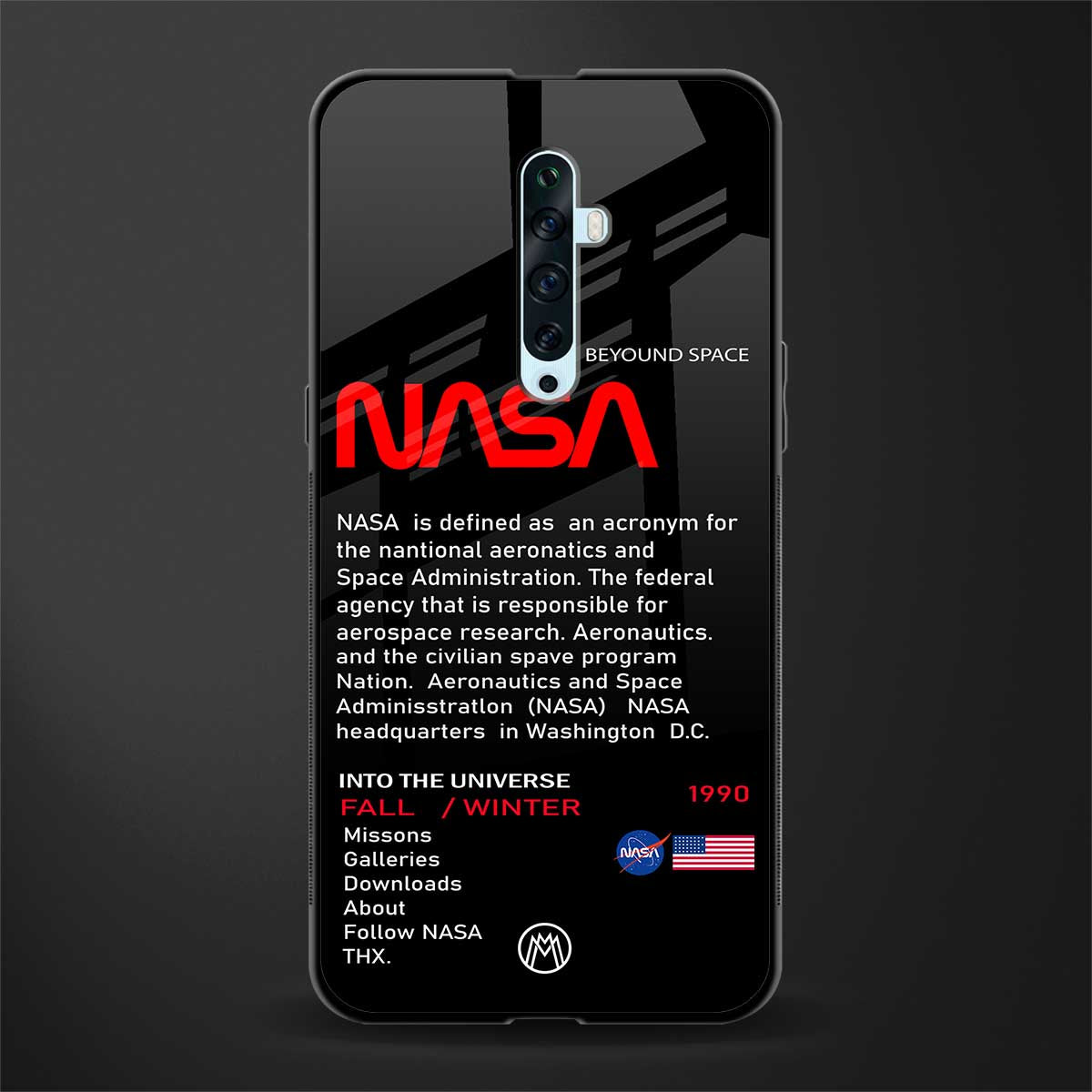 nasa project glass case for oppo reno 2f image