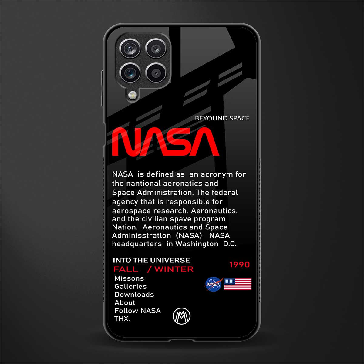 nasa project back phone cover | glass case for samsung galaxy a22 4g