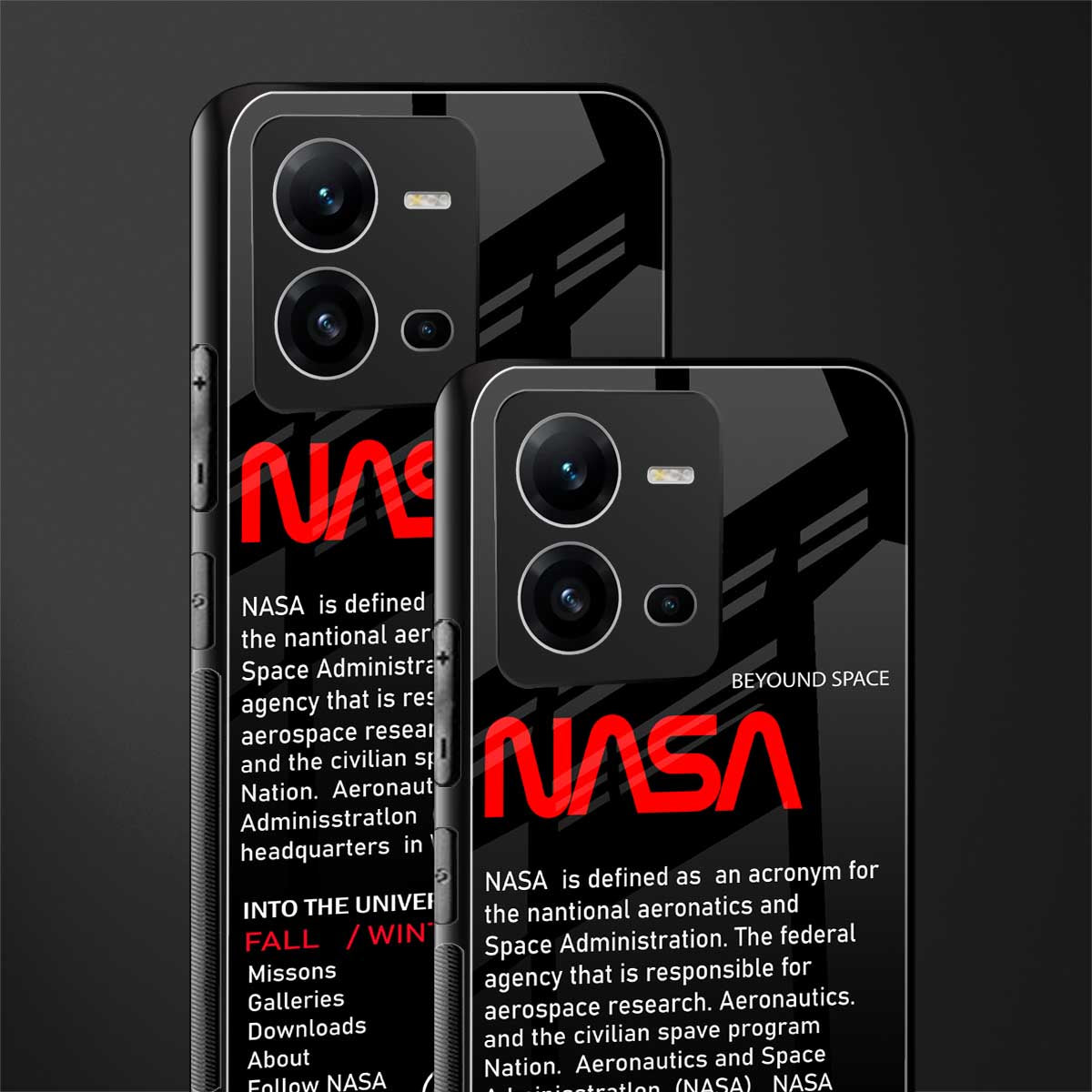 nasa project back phone cover | glass case for vivo v25-5g