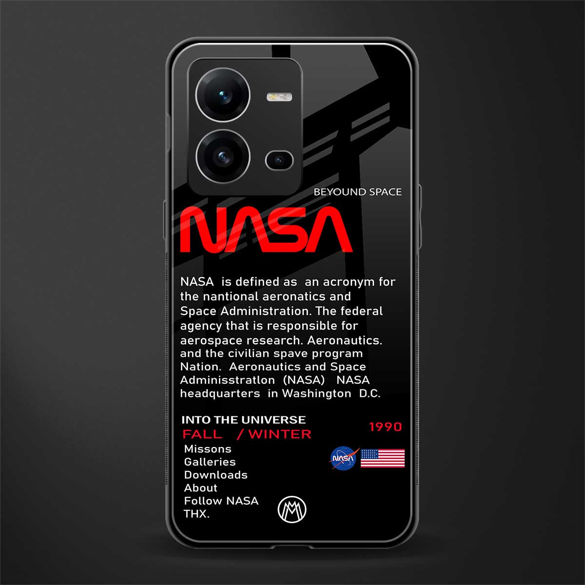 nasa project back phone cover | glass case for vivo v25-5g