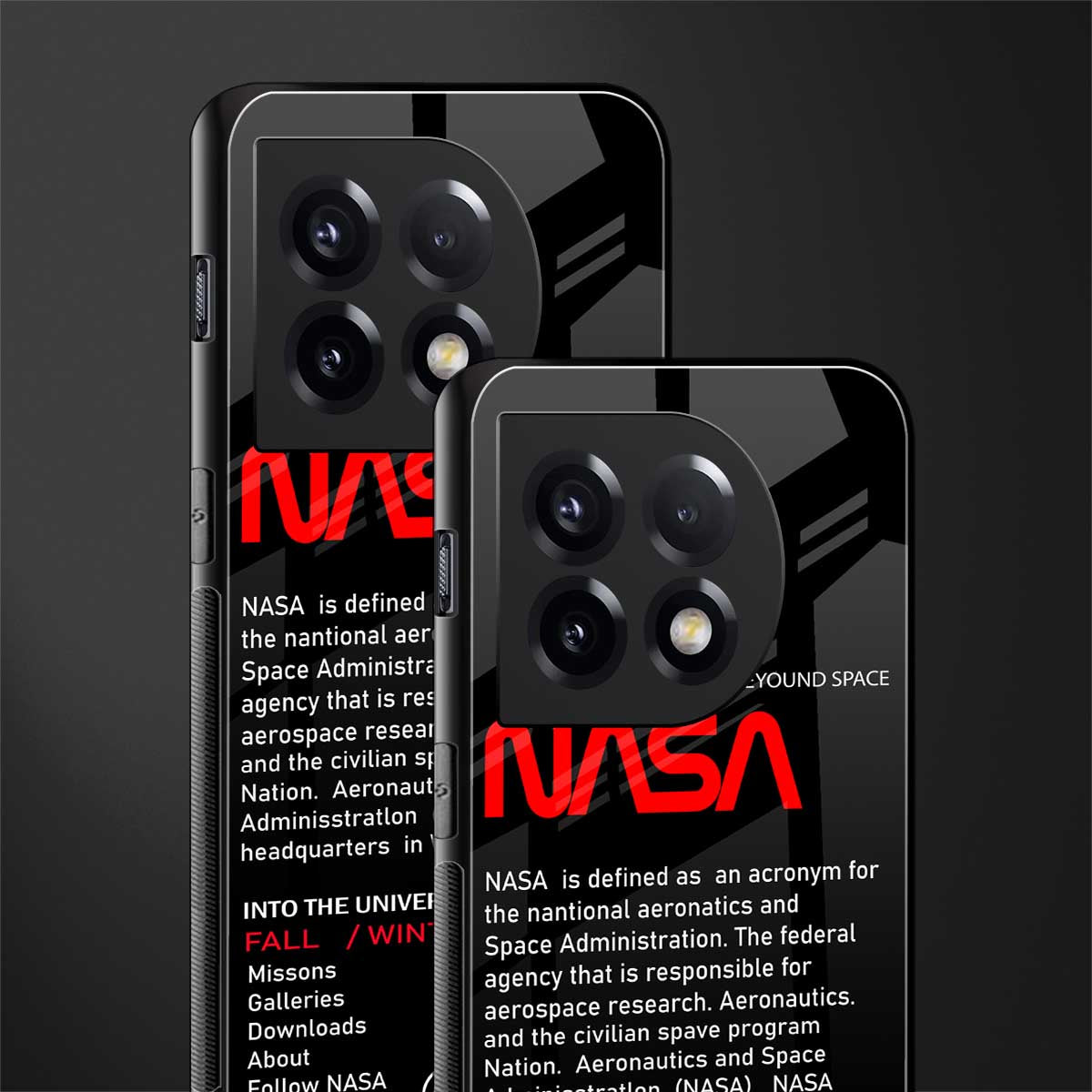 nasa project back phone cover | glass case for oneplus 11