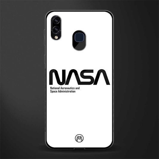 nasa white glass case for samsung galaxy a30 image