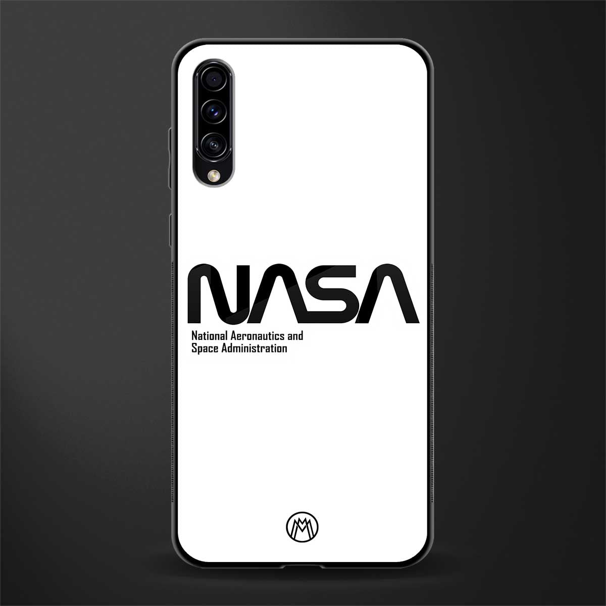 nasa white glass case for samsung galaxy a70 image