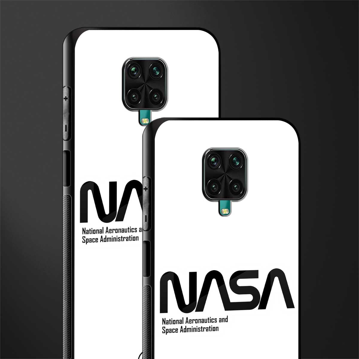 nasa white glass case for redmi note 9 pro max image-2