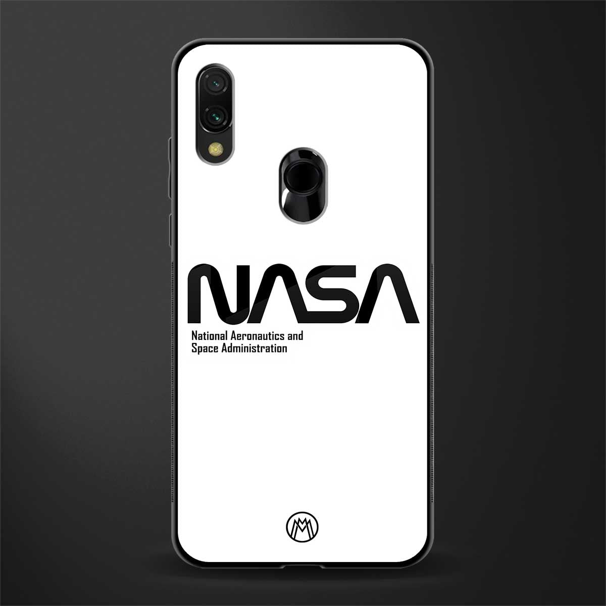 nasa white glass case for redmi y3 image