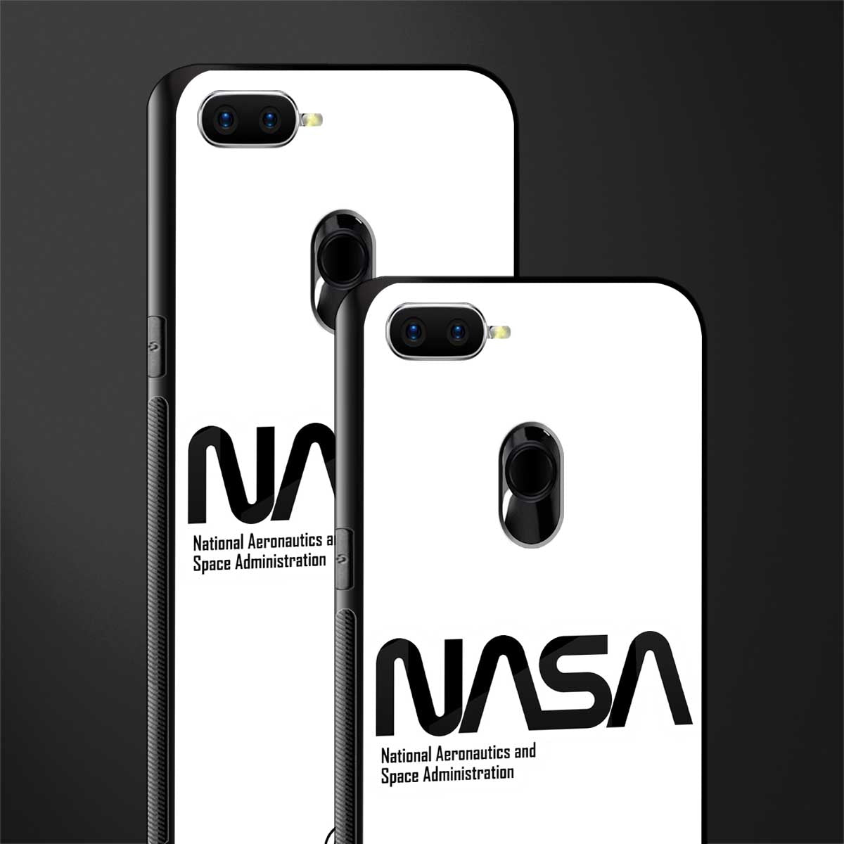nasa white glass case for oppo a7 image-2