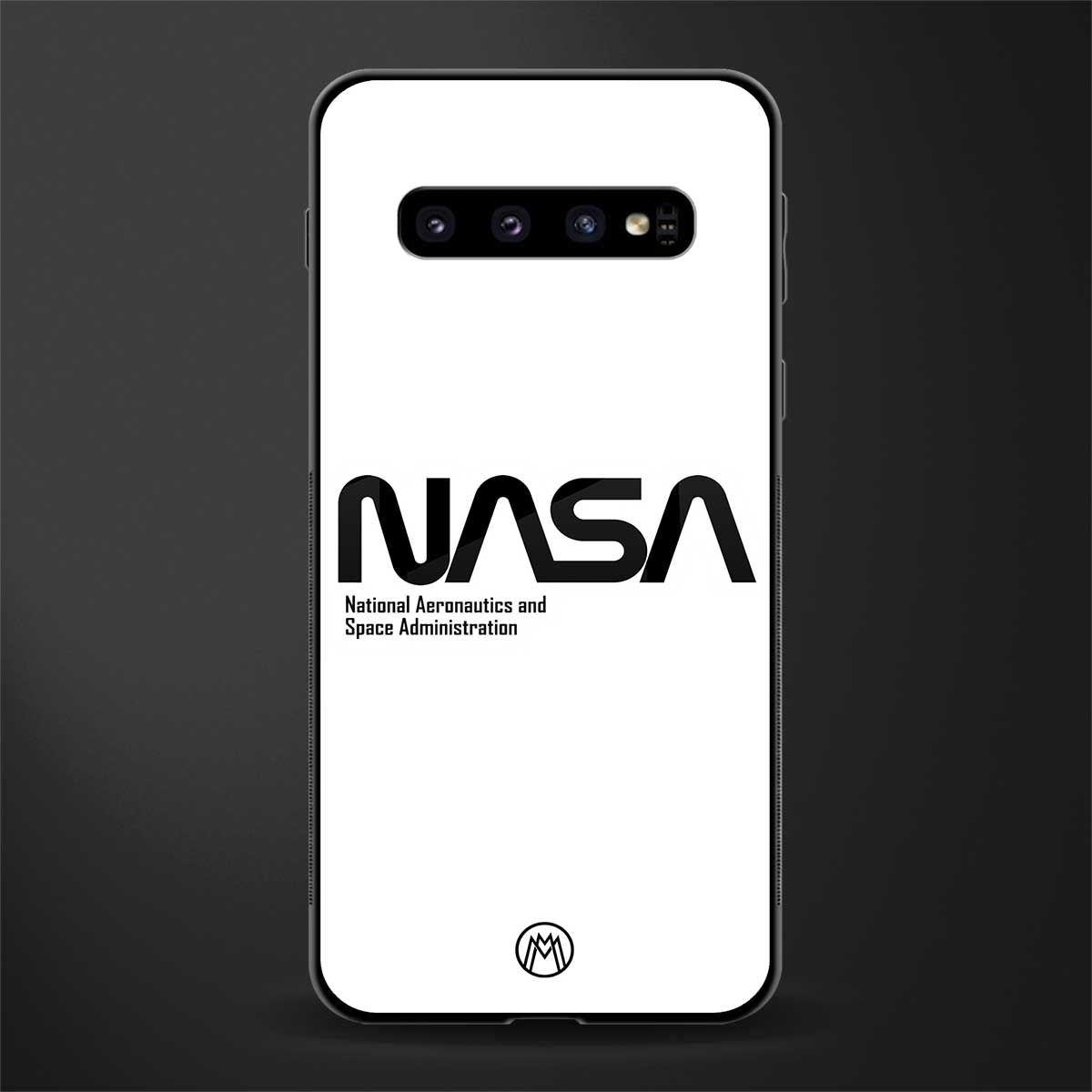 nasa white glass case for samsung galaxy s10 plus image