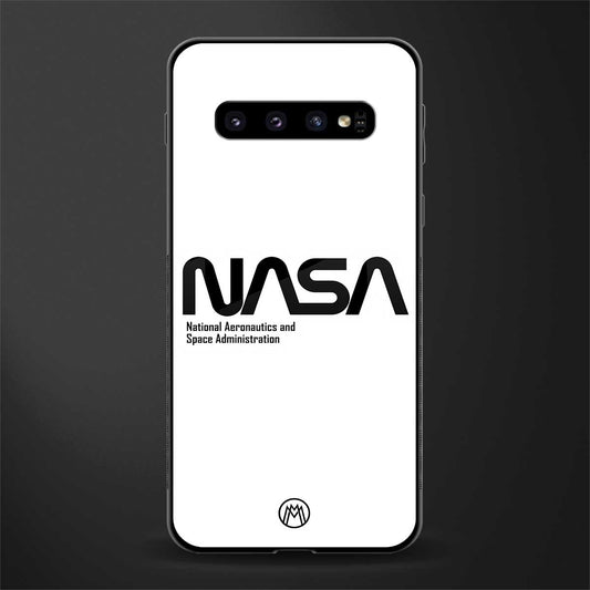 nasa white glass case for samsung galaxy s10 plus image