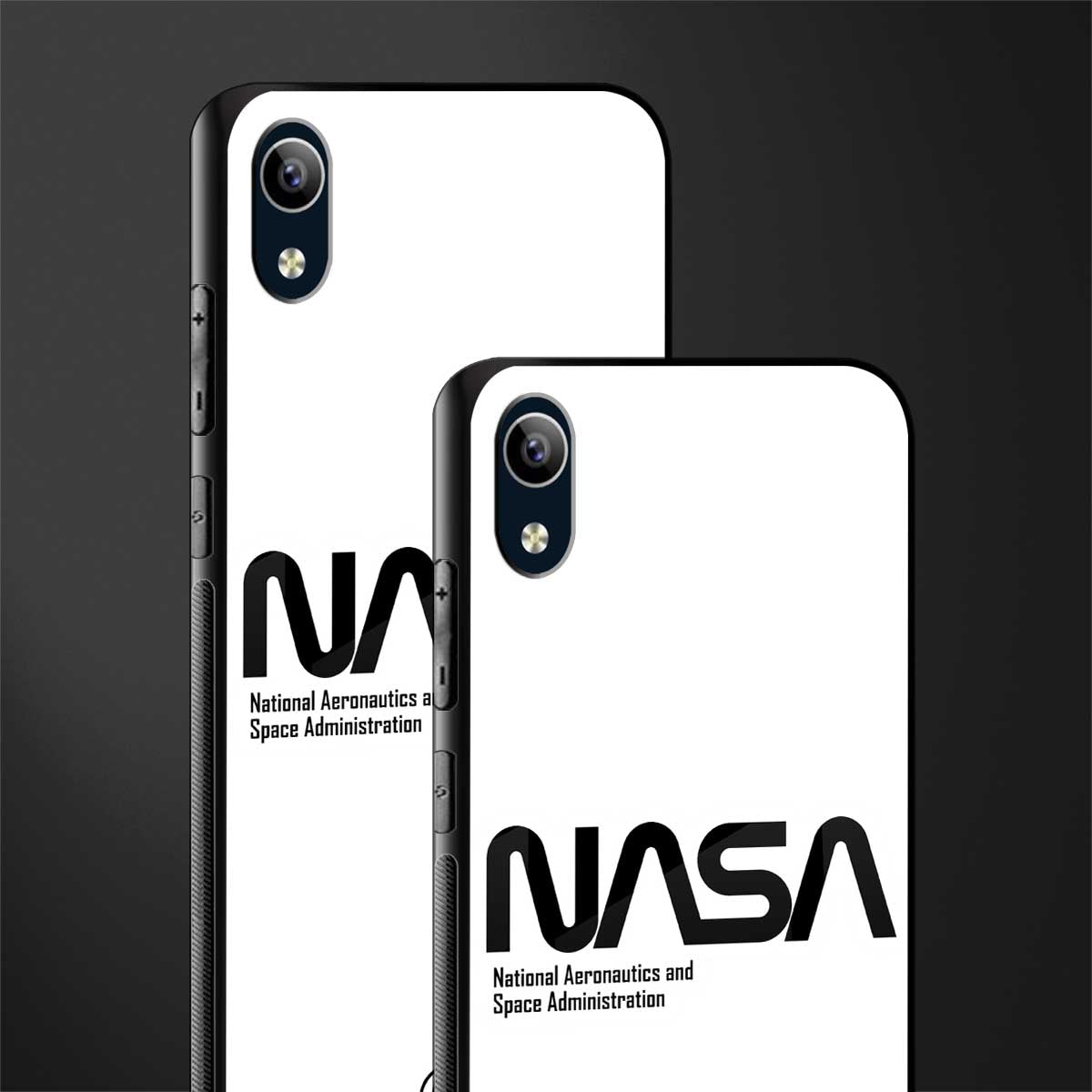 nasa white glass case for vivo y1s without fingerprint image-2