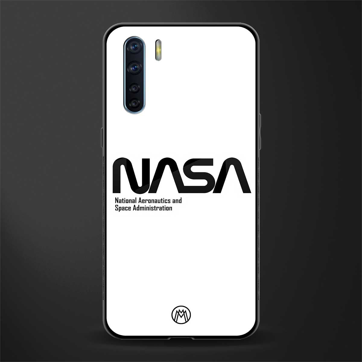 nasa white glass case for oppo f15 image