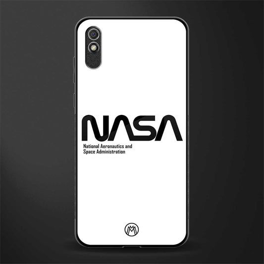 nasa white glass case for redmi 9a image