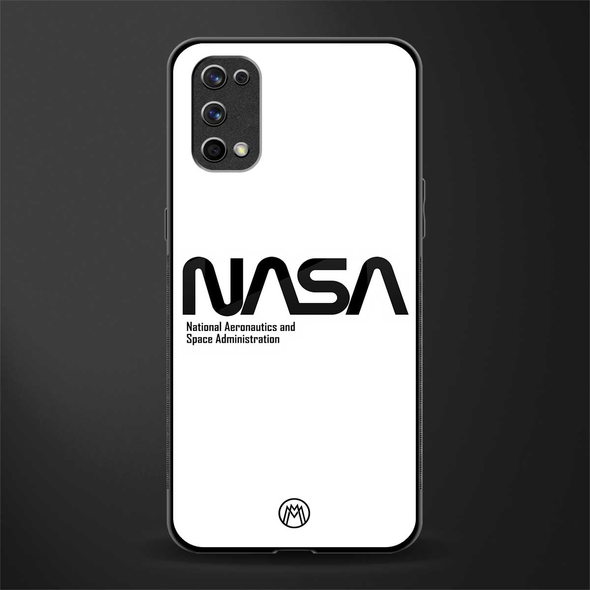 nasa white glass case for realme 7 pro image