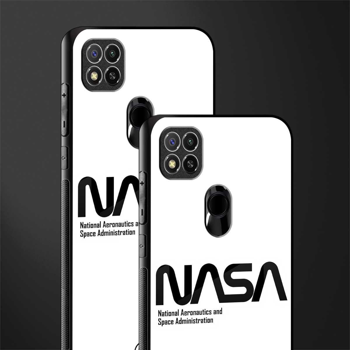 nasa white glass case for poco c31 image-2