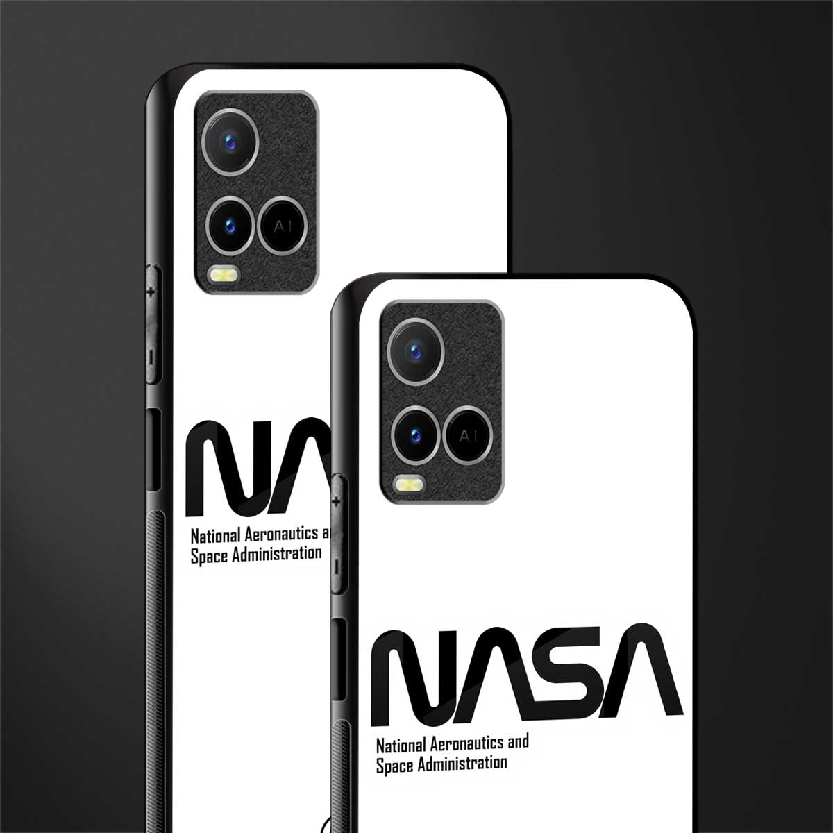 nasa white glass case for vivo y33s vivo y33t image-2