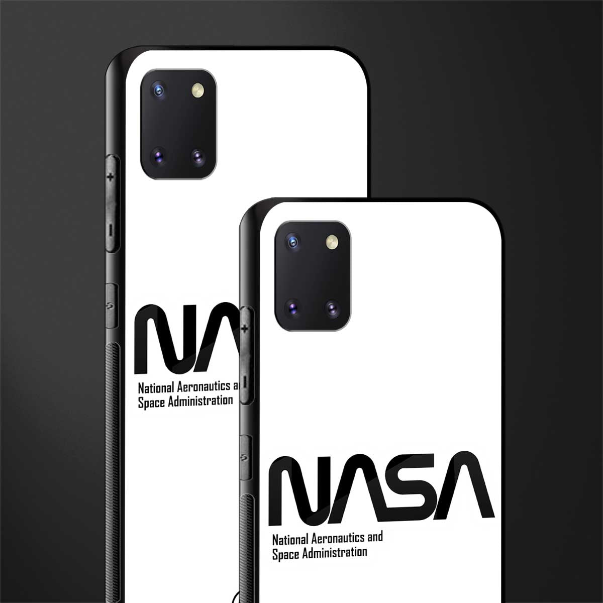 nasa white glass case for samsung a81 image-2