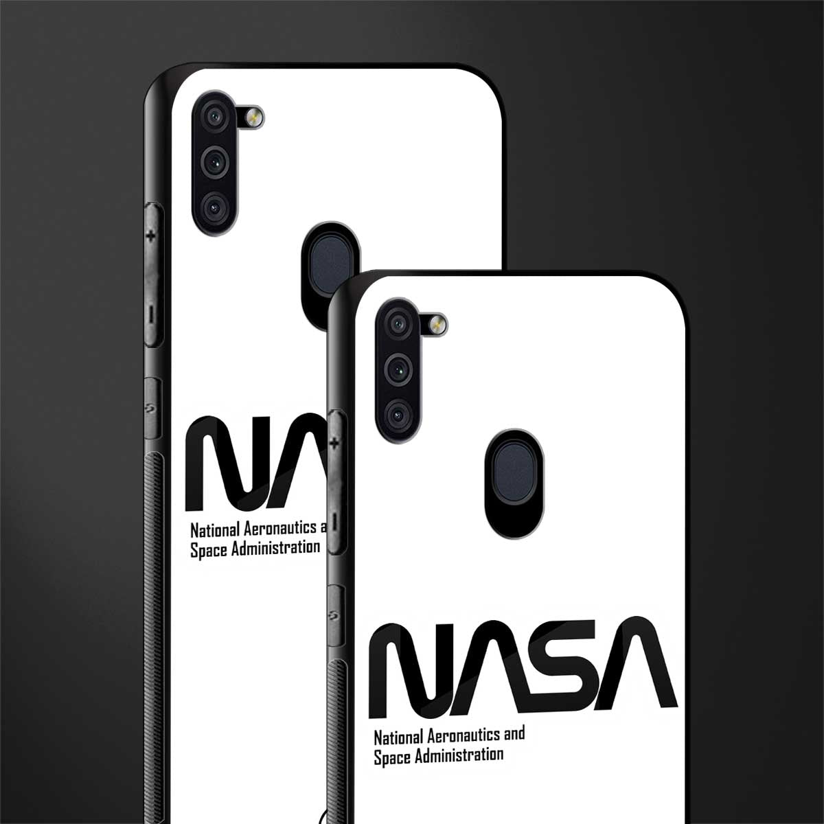 nasa white glass case for samsung a11 image-2