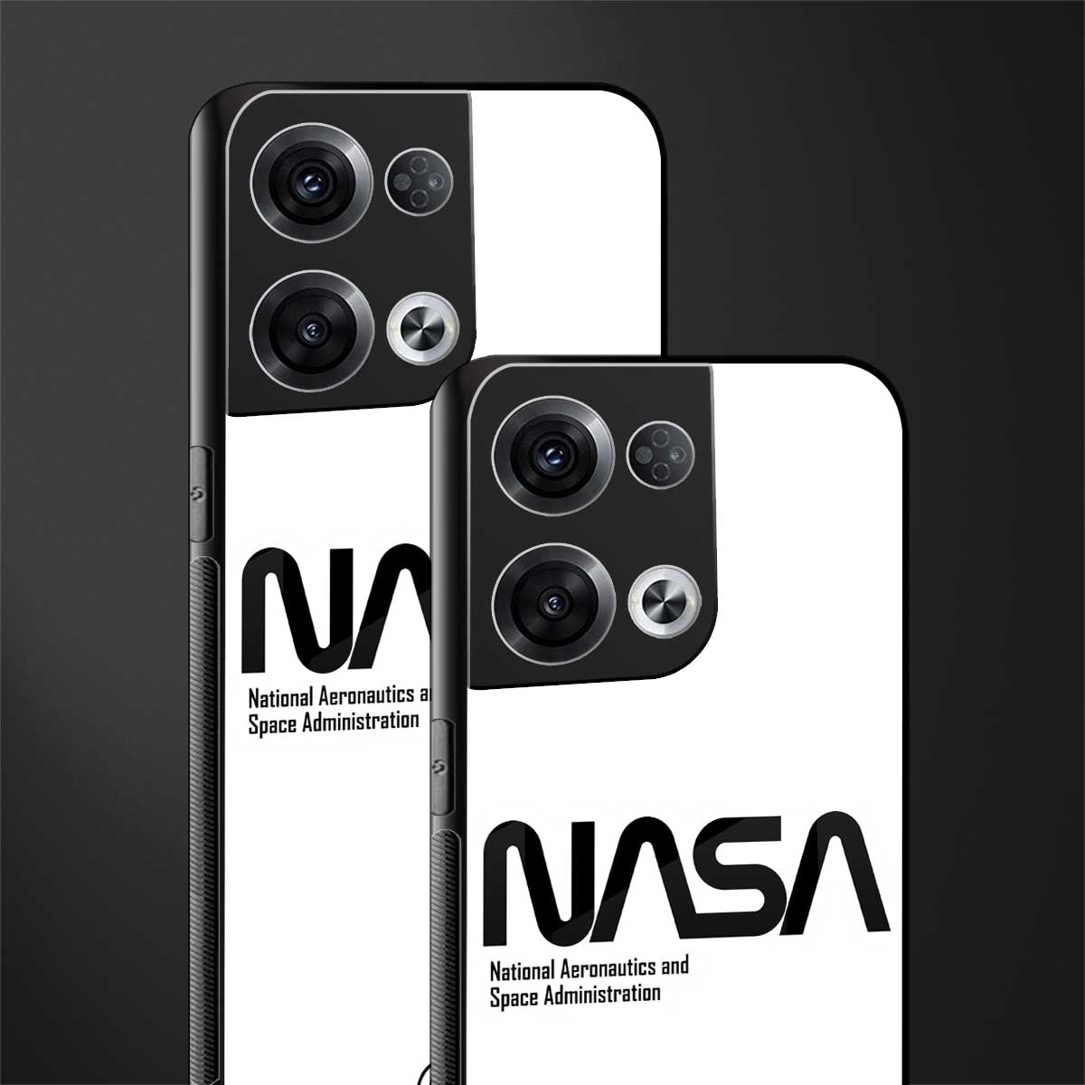 nasa white back phone cover | glass case for oppo reno 8