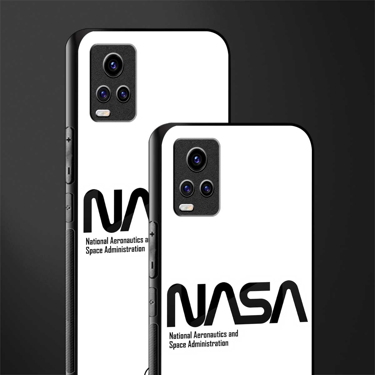 nasa white back phone cover | glass case for vivo v21e 4g