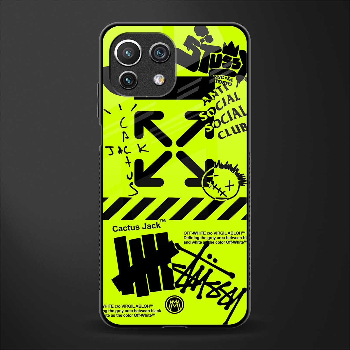 neon travis scott x anti social social club glass case for mi 11 lite image