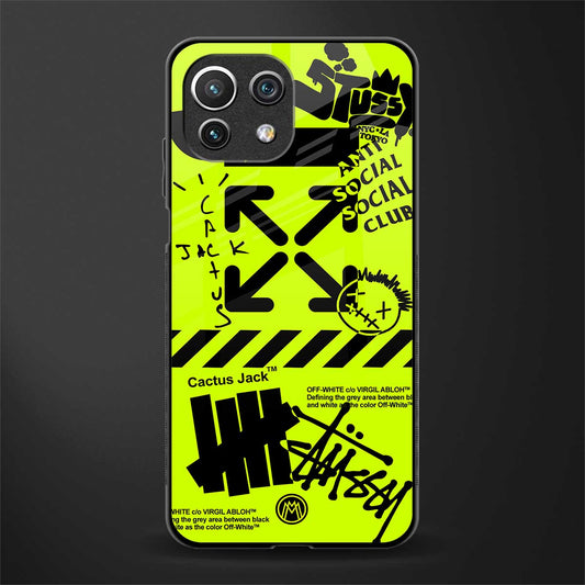 neon travis scott x anti social social club glass case for mi 11 lite image