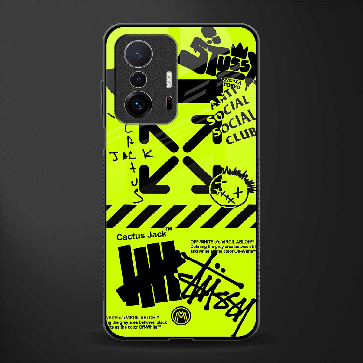 neon travis scott x anti social social club glass case for mi 11t pro 5g image