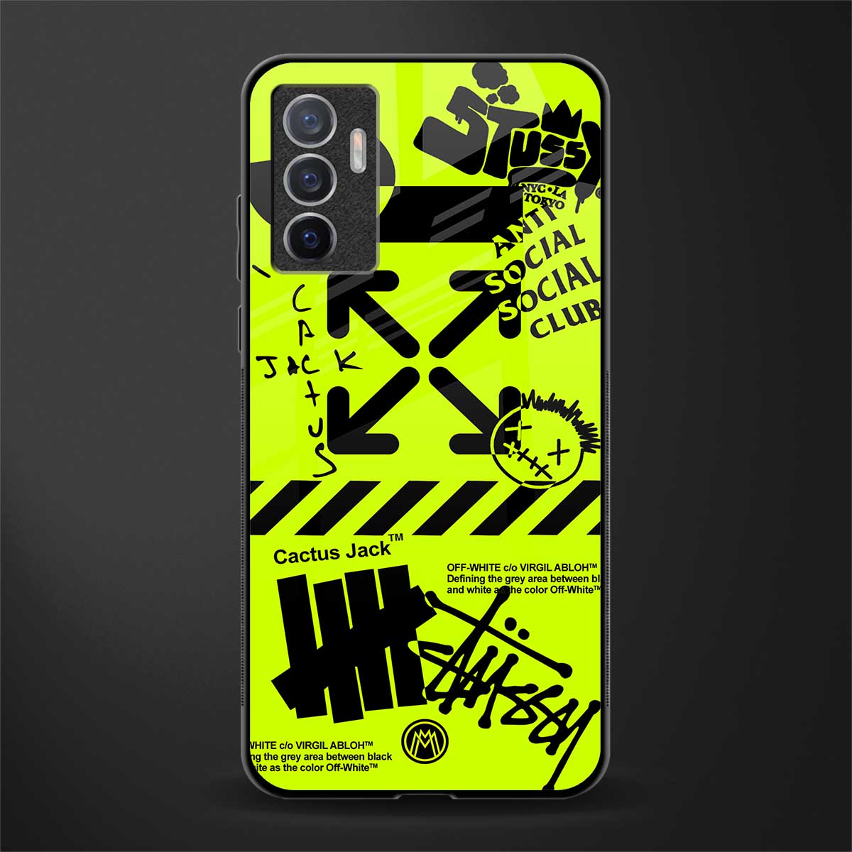 neon travis scott x anti social social club glass case for vivo v23e image