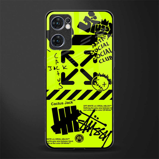neon travis scott x anti social social club glass case for oppo reno7 5g image