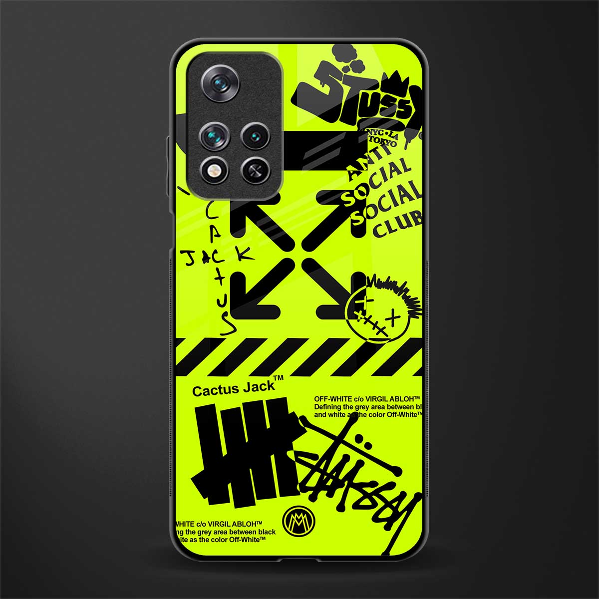 neon travis scott x anti social social club glass case for xiaomi 11i 5g image