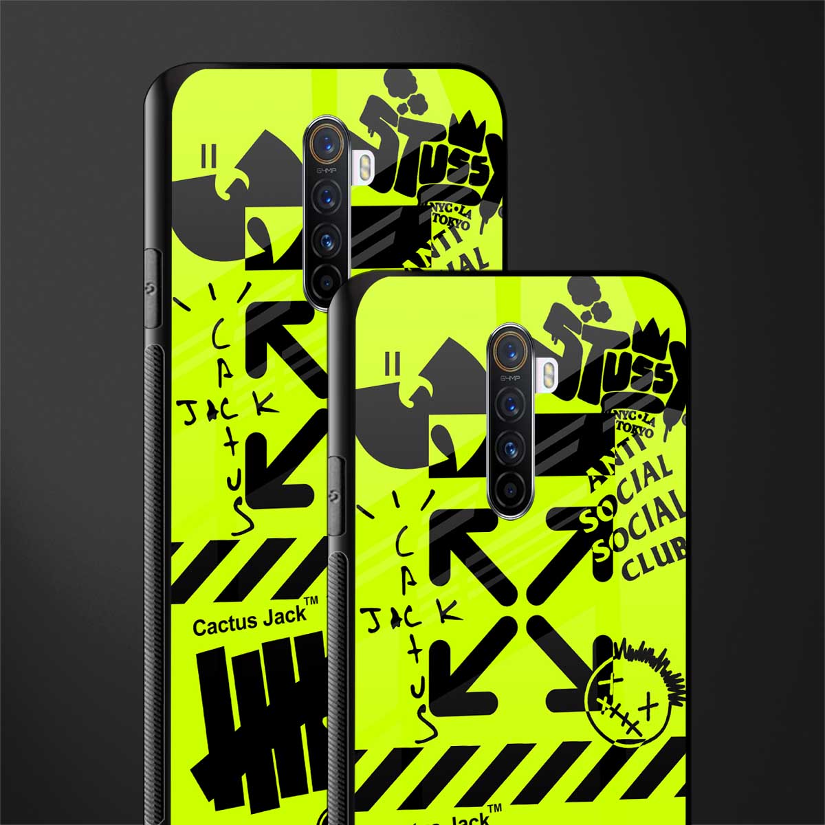 neon travis scott x anti social social club glass case for realme x2 pro image-2