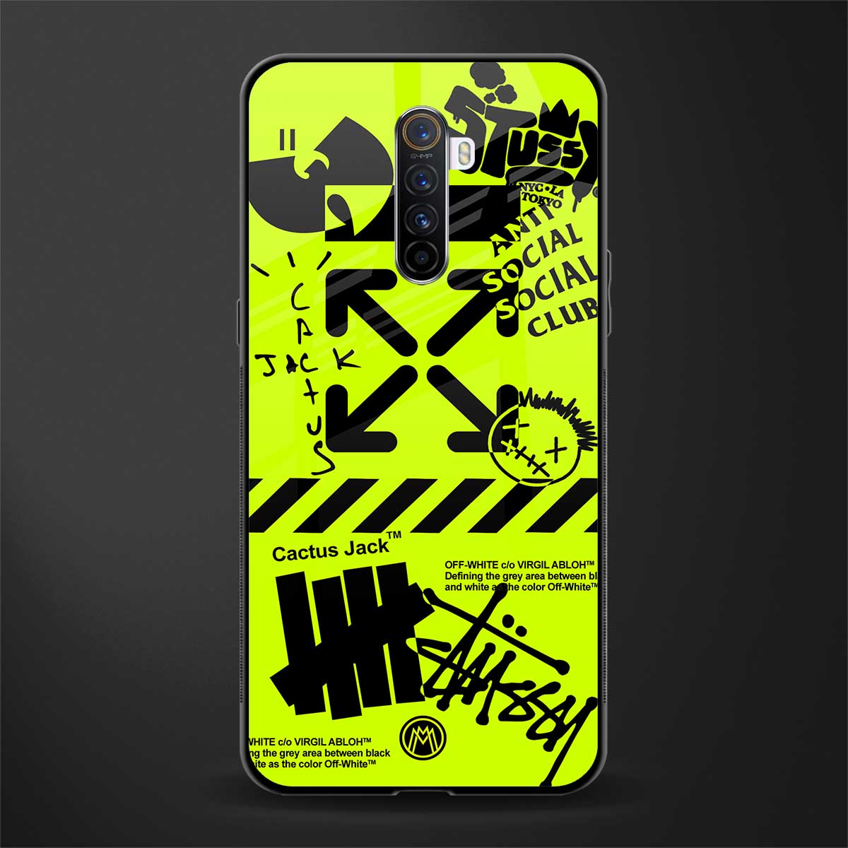 neon travis scott x anti social social club glass case for realme x2 pro image