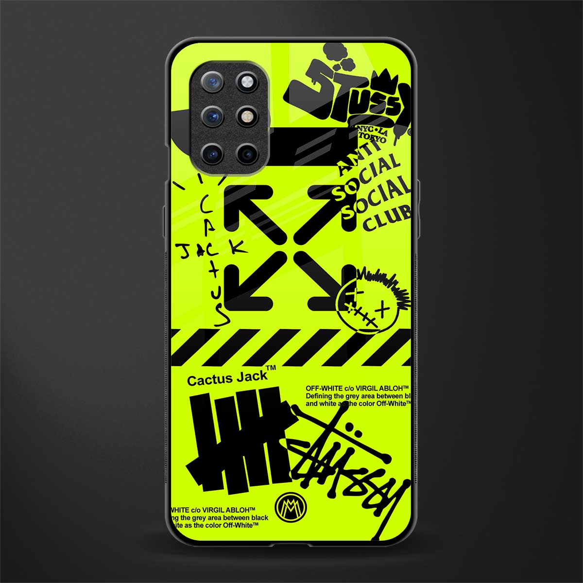neon travis scott x anti social social club glass case for oneplus 8t image