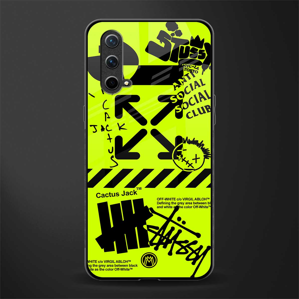 neon travis scott x anti social social club glass case for oneplus nord ce 5g image
