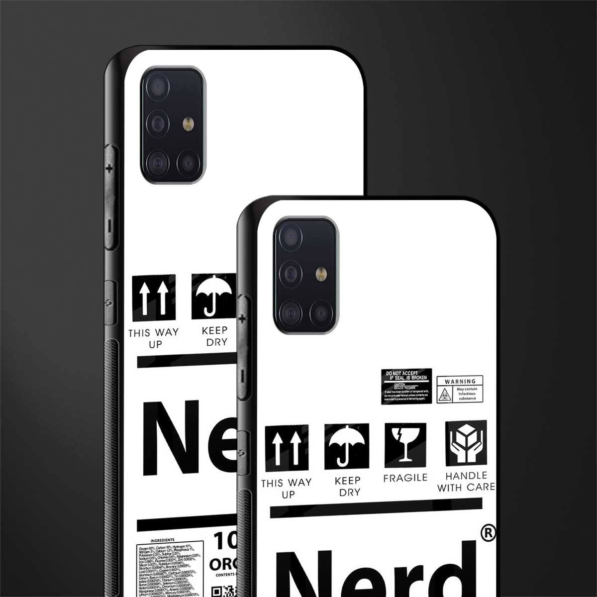 nerd white label glass case for samsung galaxy a71 image-2