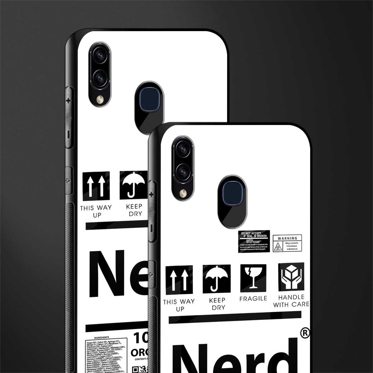 nerd white label glass case for samsung galaxy a30 image-2