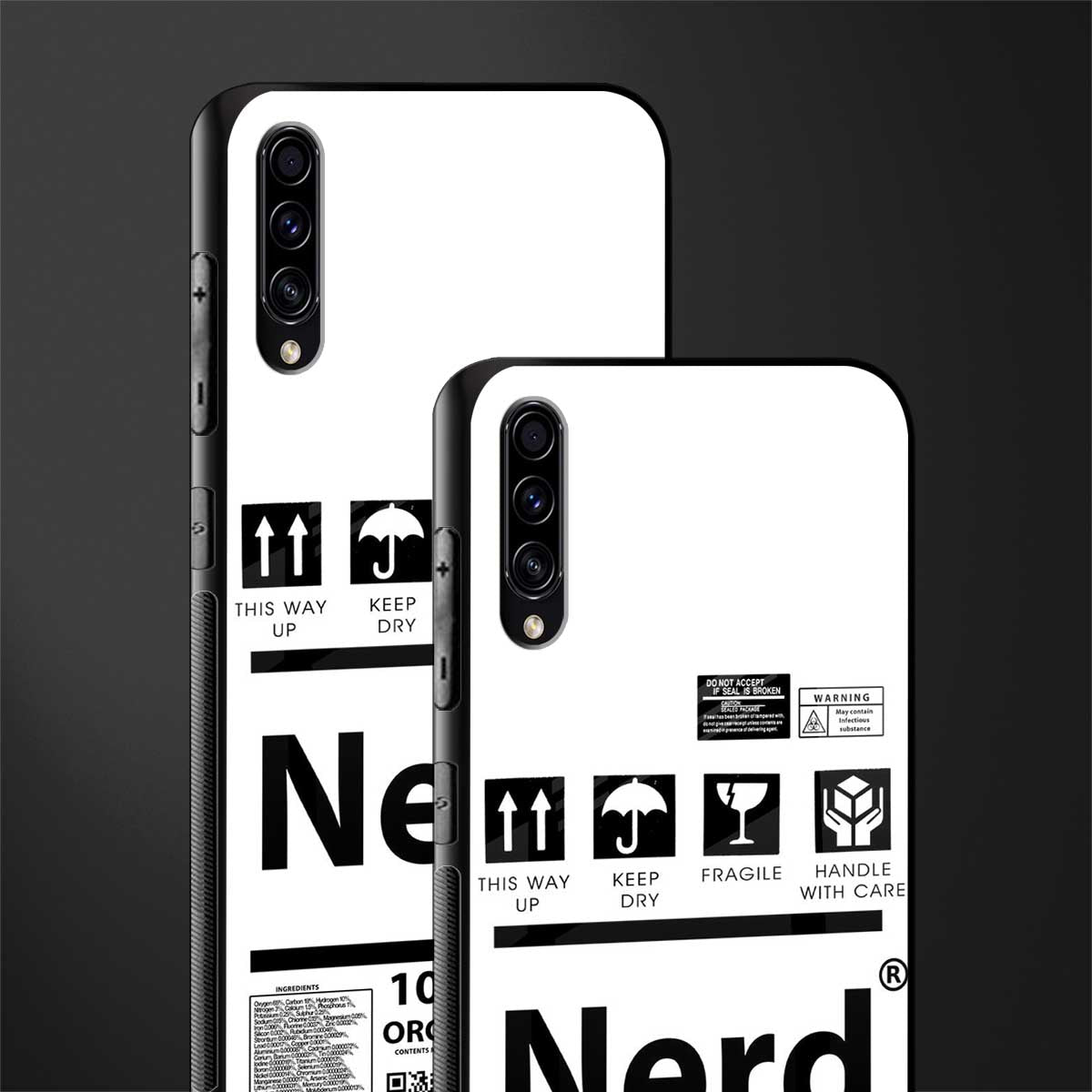 nerd white label glass case for samsung galaxy a70 image-2