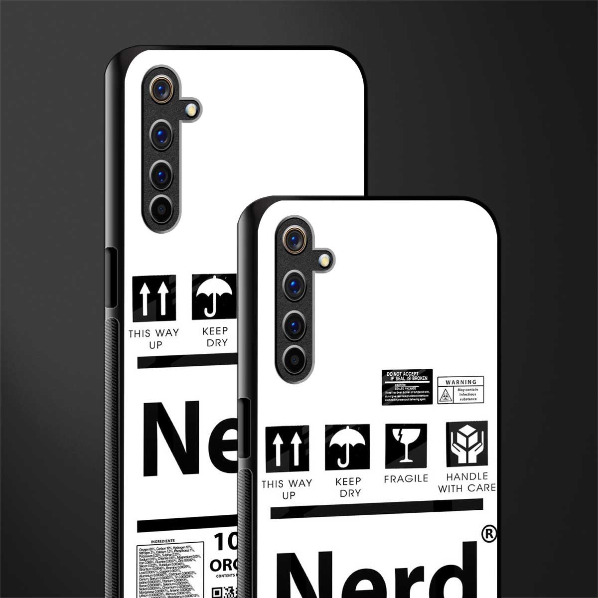 nerd white label glass case for realme 6i image-2